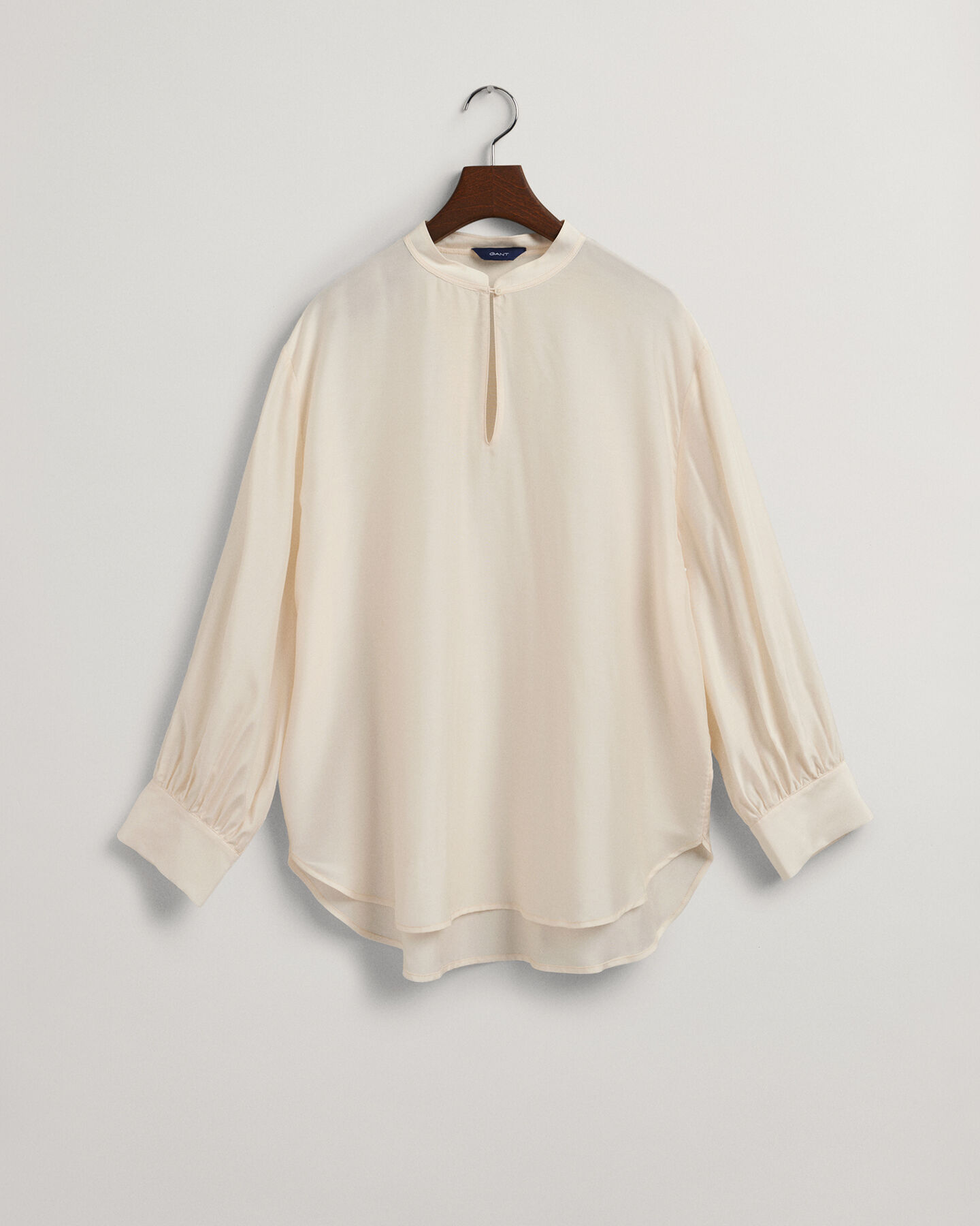 Popover blouse van lyocell en zijde