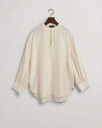 Popover blouse van lyocell en zijde