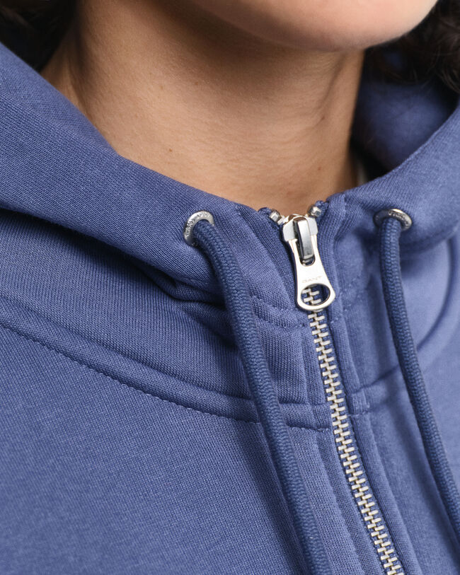 Tonal Shield hoodie met ritssluiting