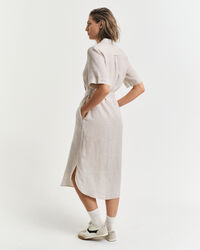 Linnen overhemdjurk met korte mouwen