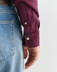 Regular Fit flanellen overhemd met microruitje