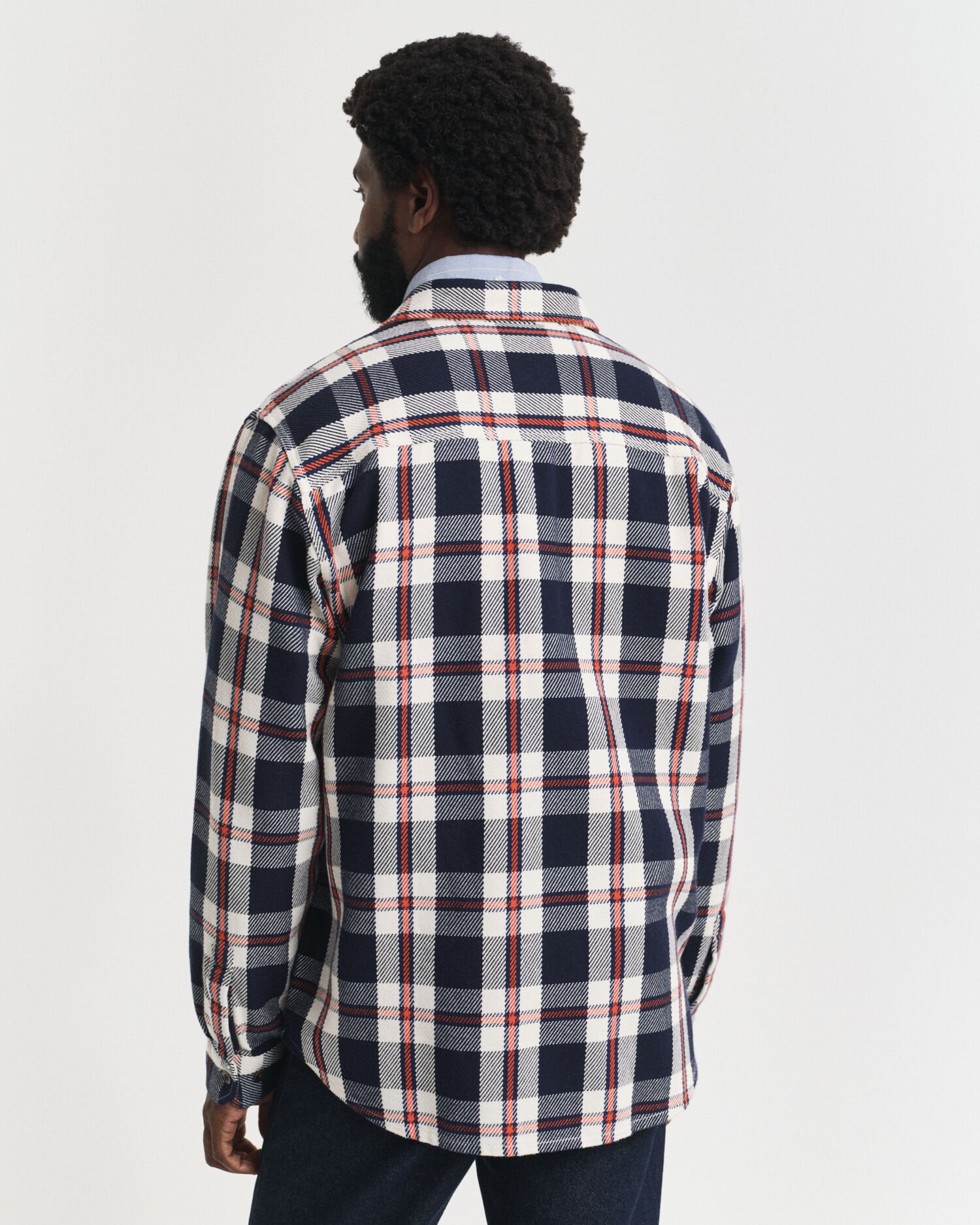 Geruit overshirt van zware keperstof