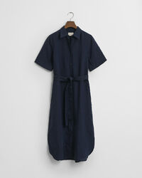 Linnen overhemdjurk met korte mouwen