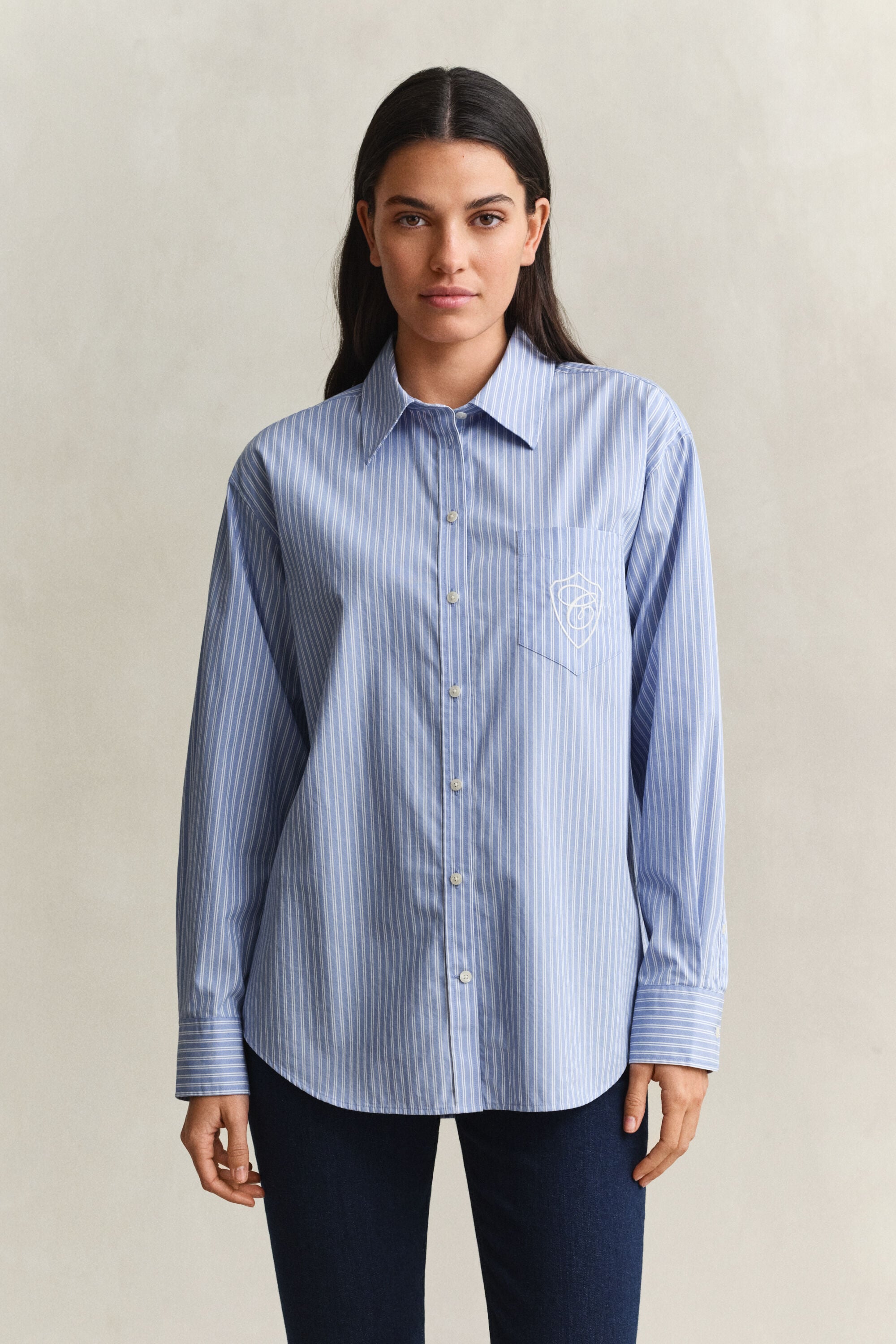 Relaxed Fit klassiek gestreept overhemd van poplin
