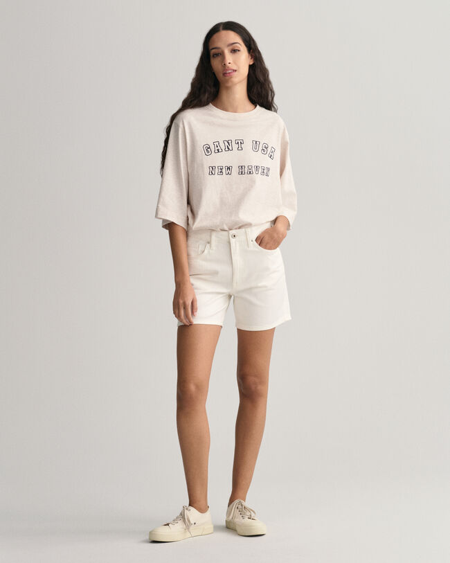 Witte denim short