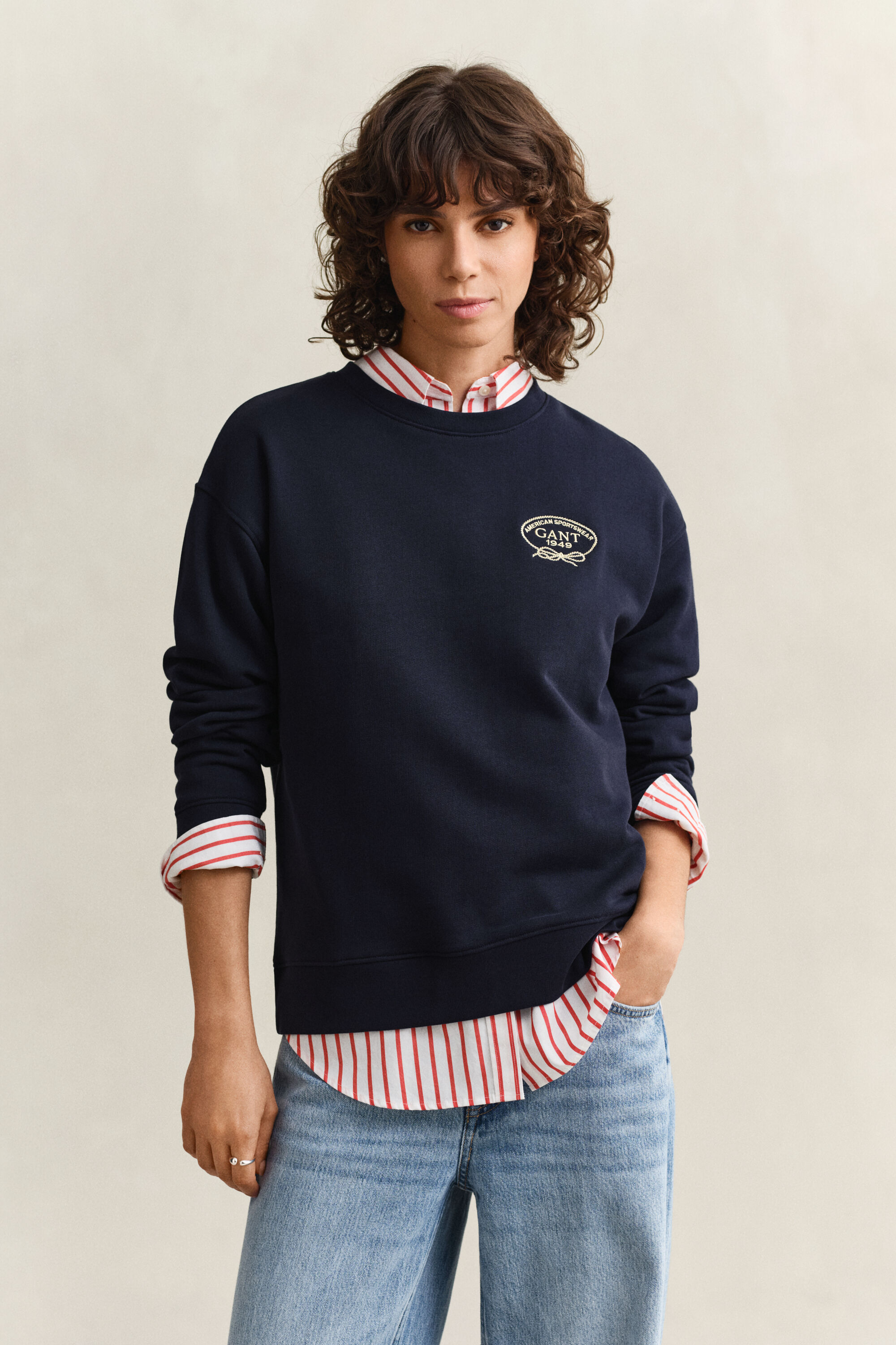 Sweatshirt met touwafbeelding
