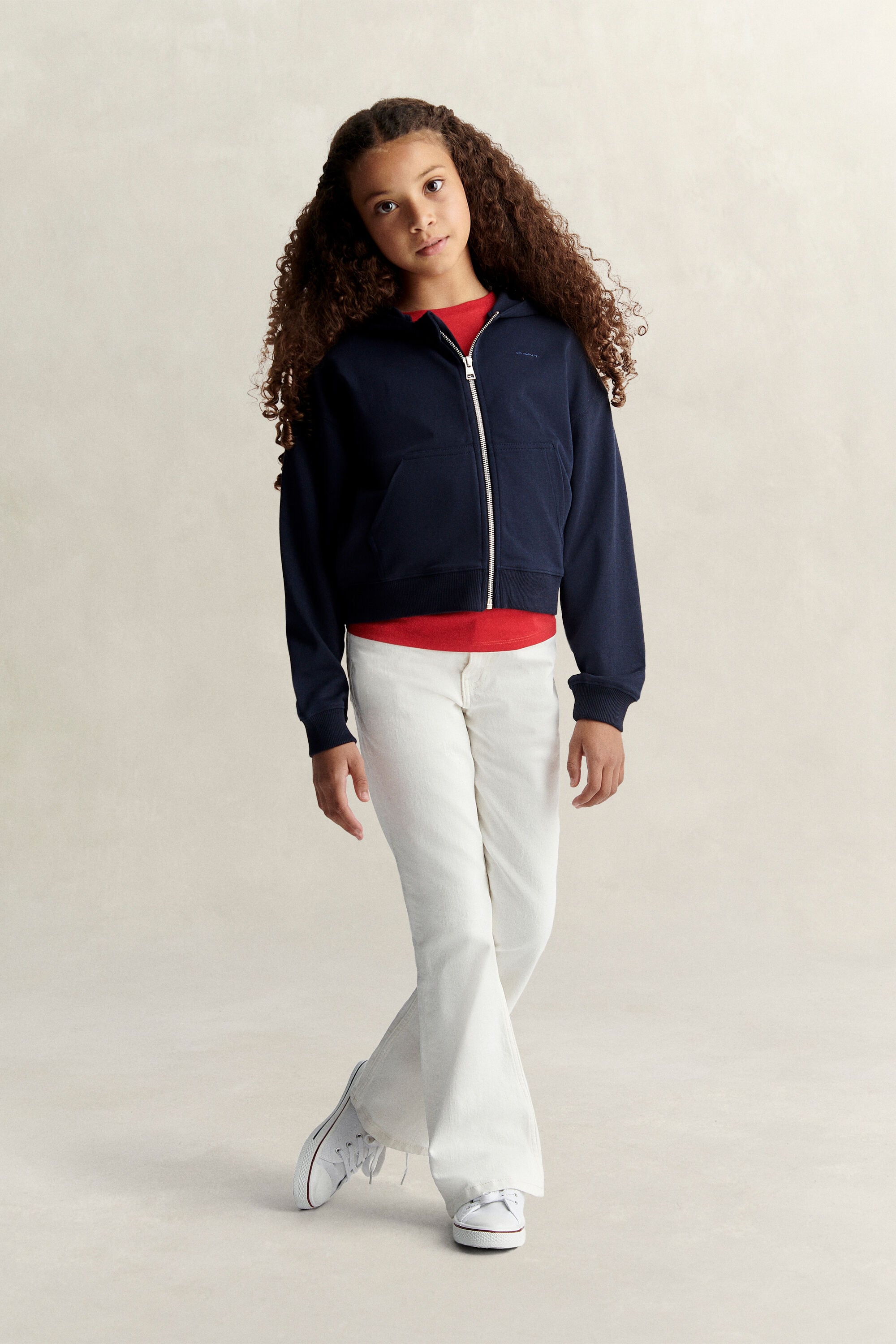 Korte hoodie met ritssluiting voor tienermeisjes