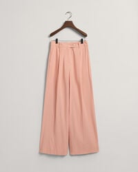 Broek met wijde pijpen van stretchlinnen