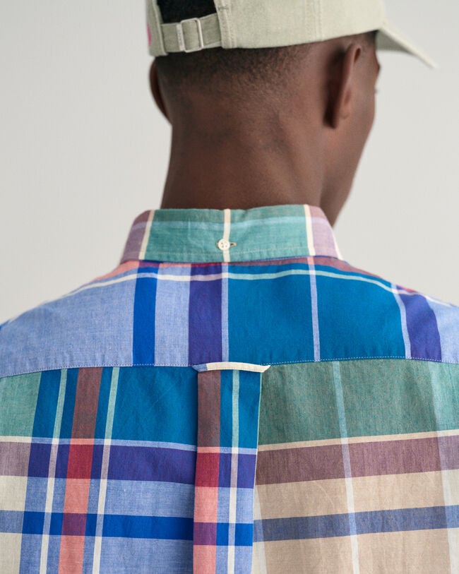 Regular Fit overhemd met korte mouwen en Indiase madrasruit