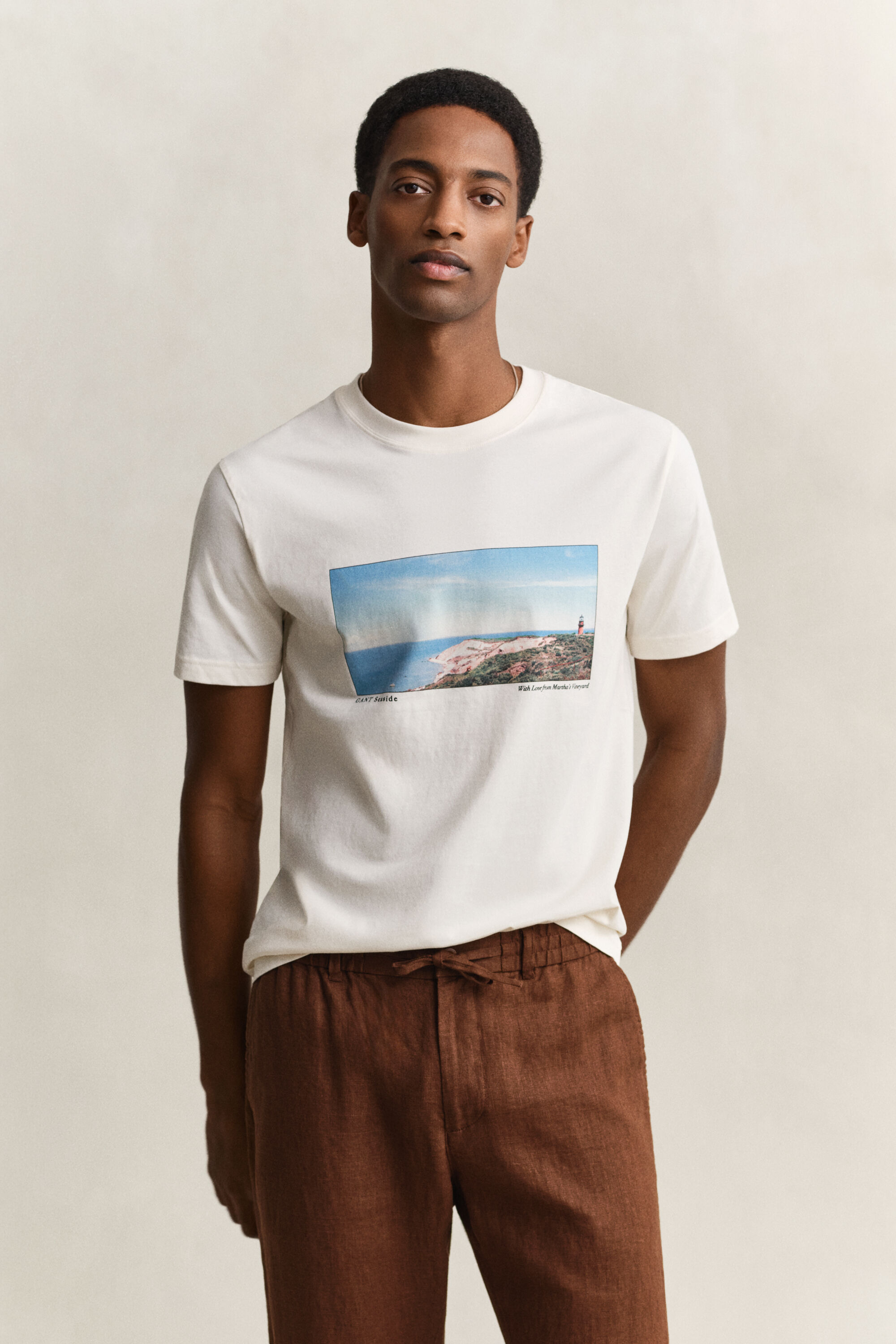 T-shirt met landschapsprint