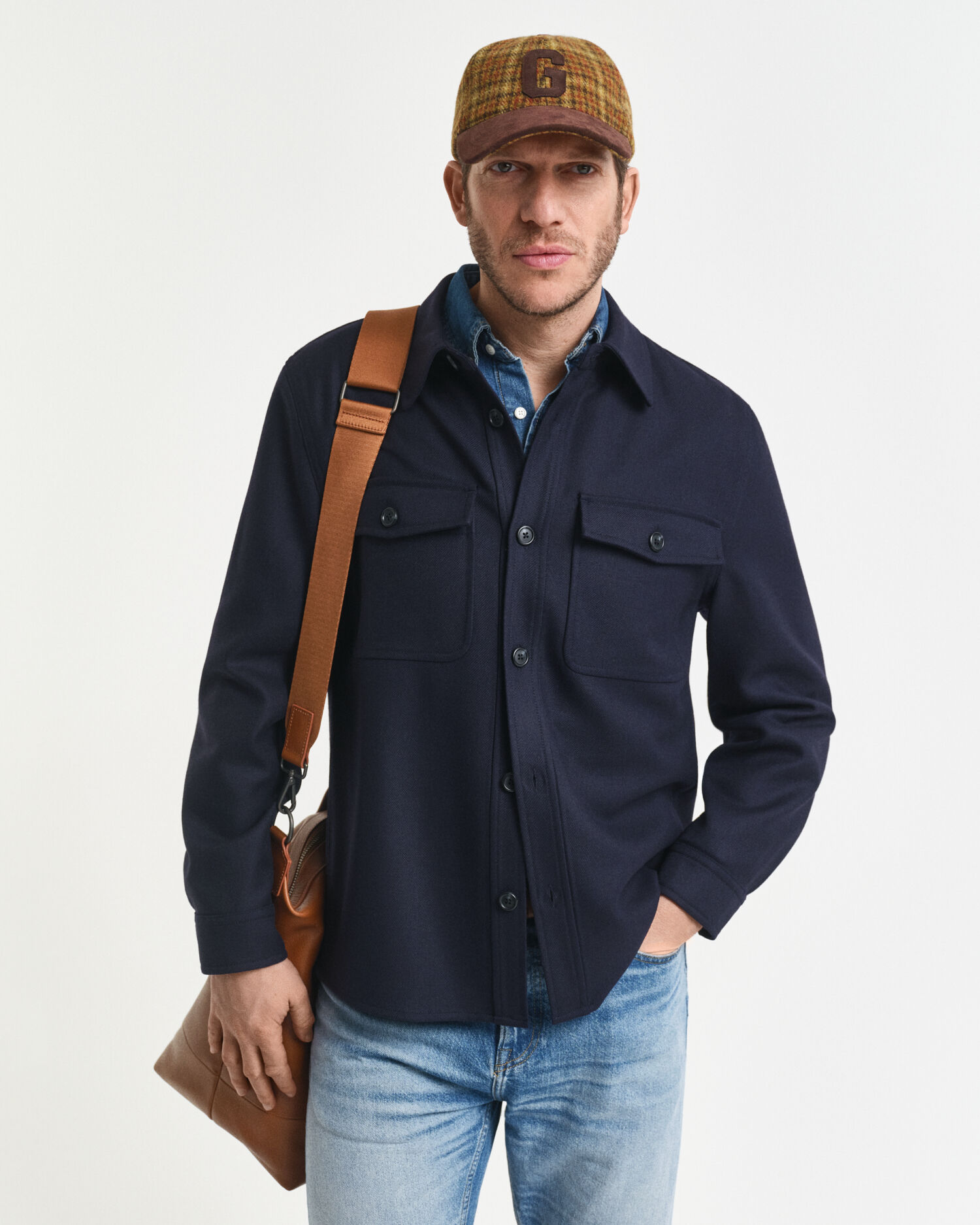 Regular Fit overshirt van wolmix