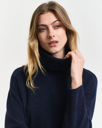 Jurk met col en visgraatmotief