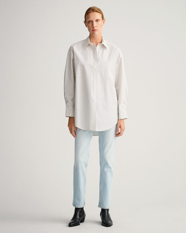 Oversized krijtstreepoverhemd
