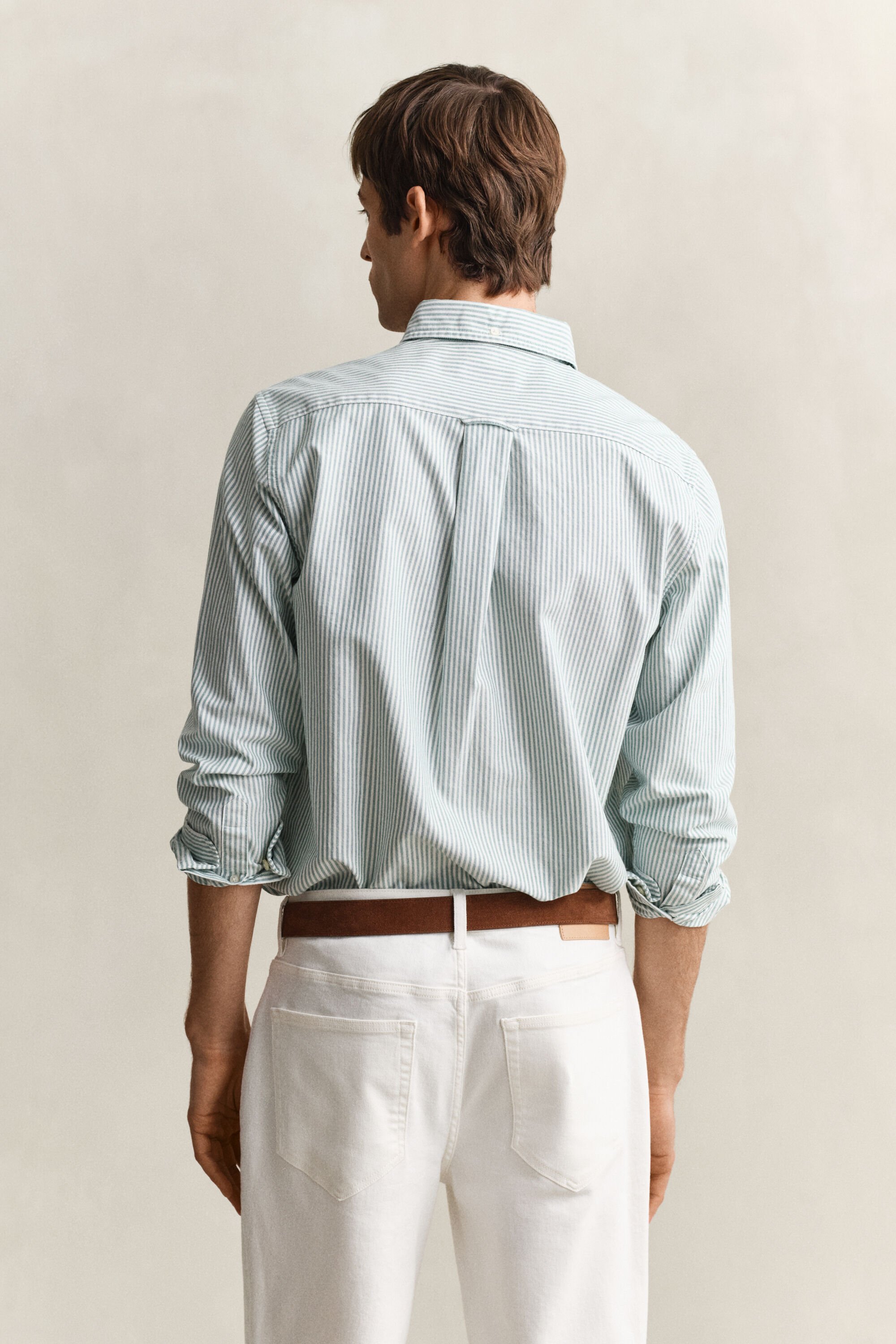 Klassiek Oxford-overoverhemd met Banker-streep