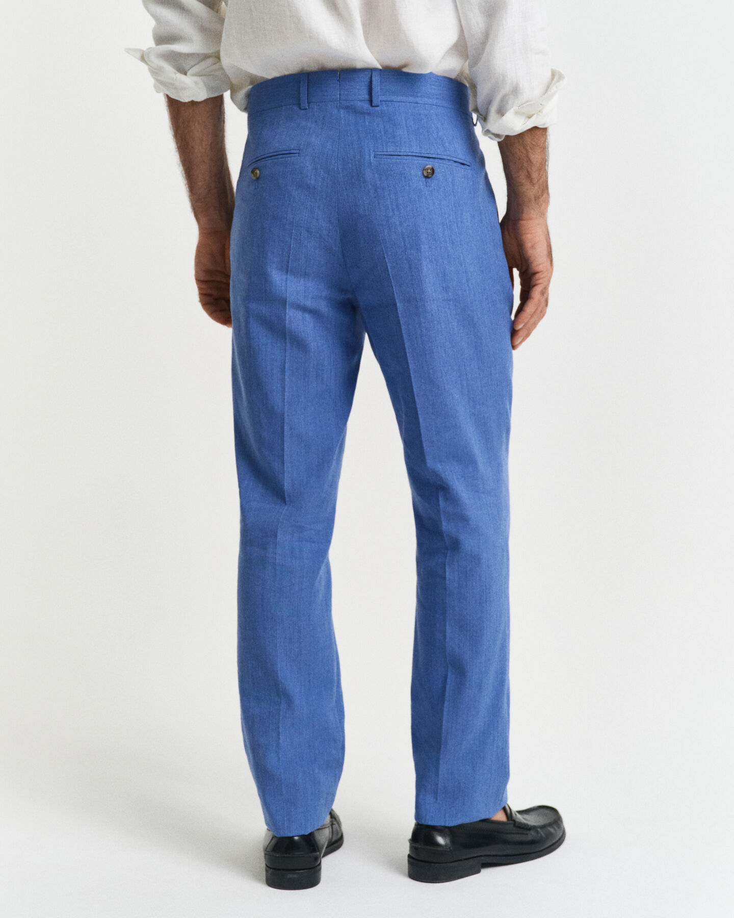 Slim Fit kostuumbroek van katoen en linnen