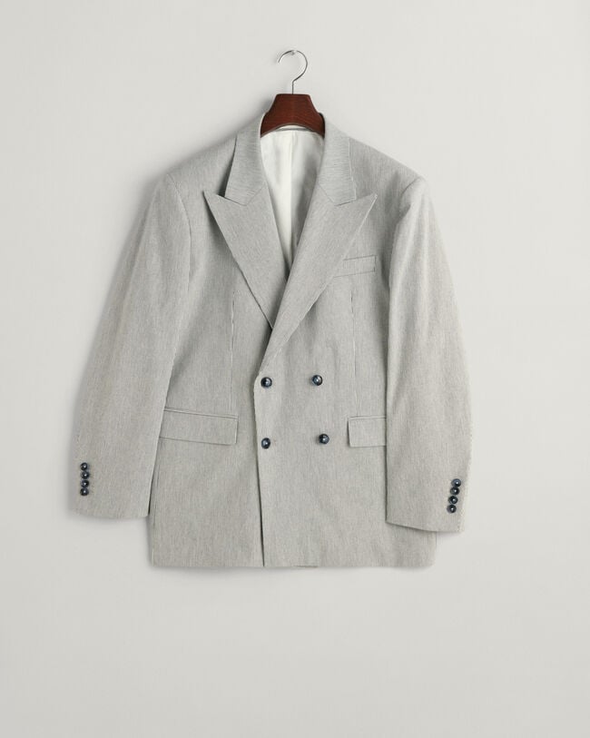Oversized gestreepte double-breasted blazer