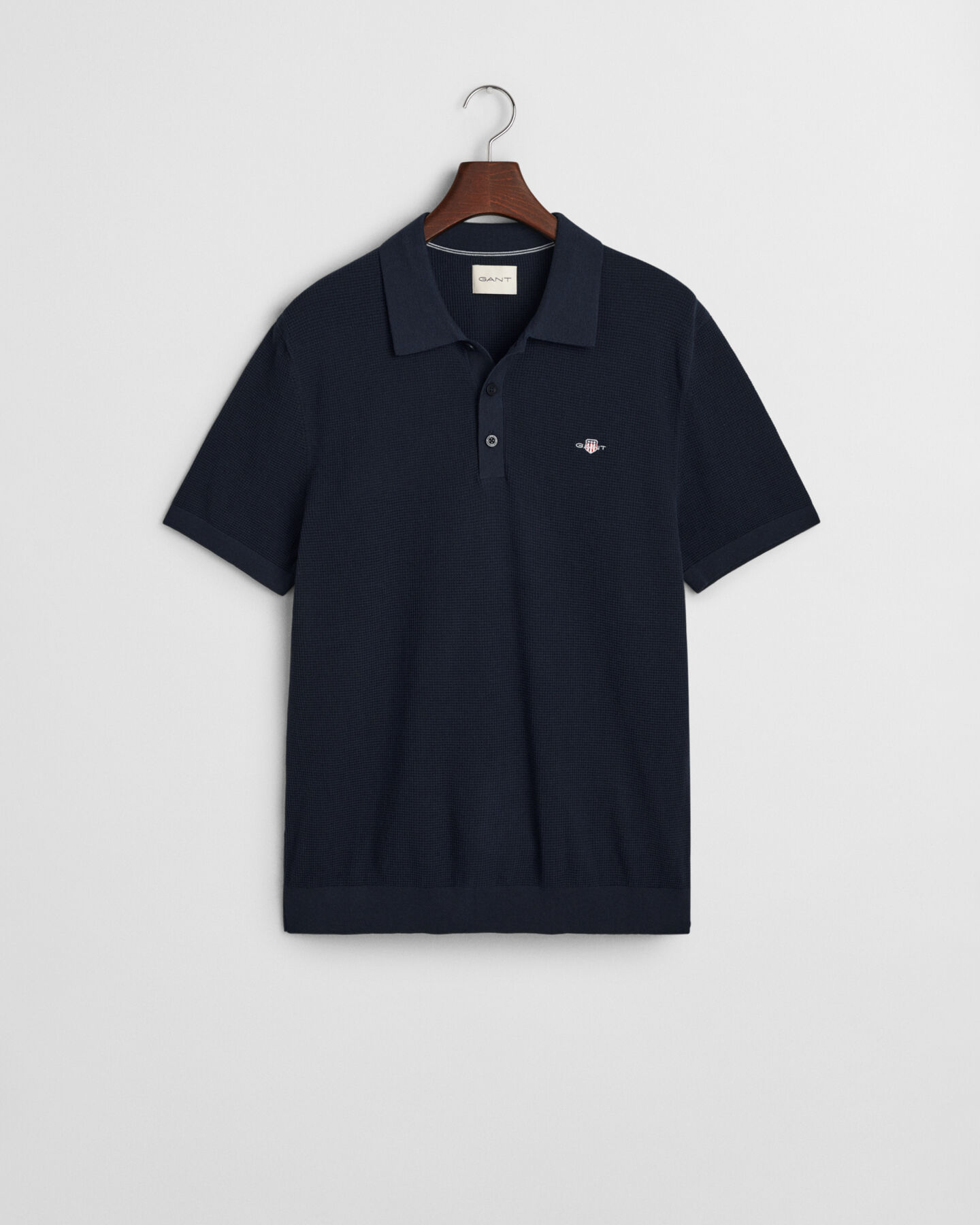Micro Textured poloshirt van katoen