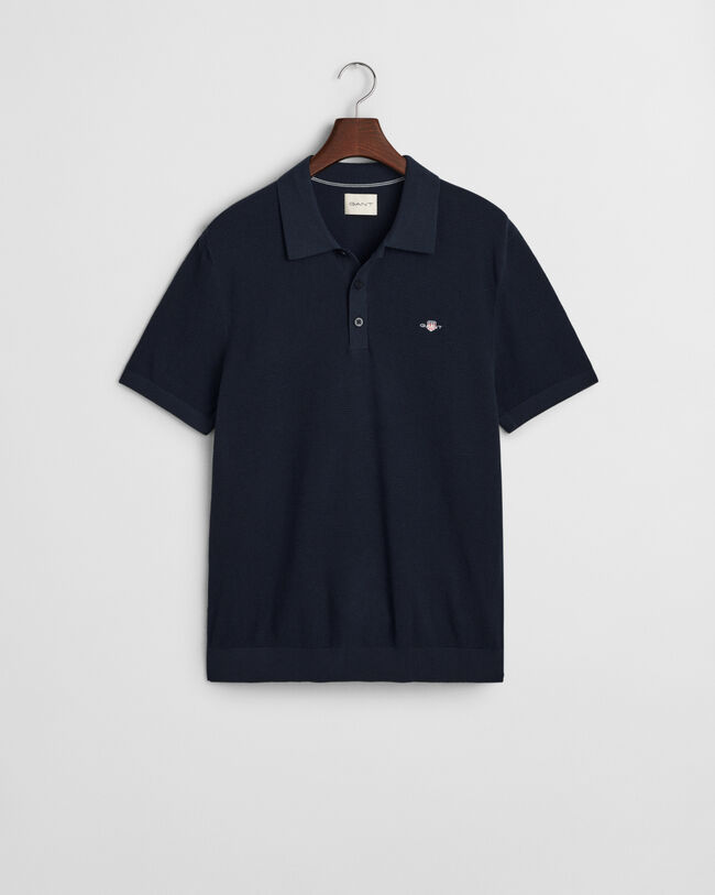 Micro Textured poloshirt van katoen