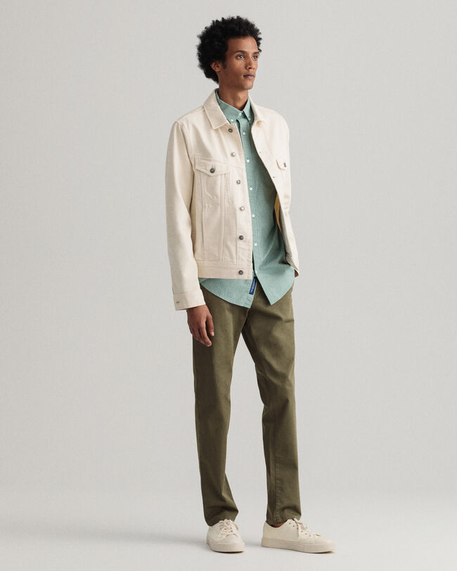 Hallden Slim Fit chino van keperstof