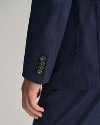 Kostuumblazer van katoen en linnen