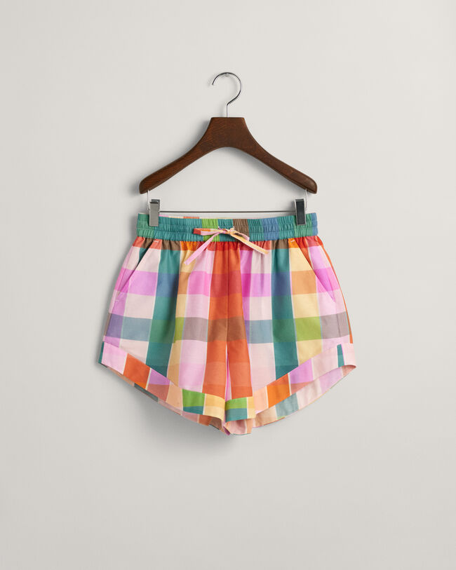Short van katoen met veelkleurige ruitjes