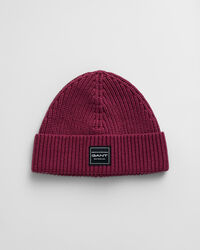Beanie van ribkatoen