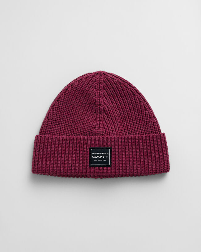 Beanie van ribkatoen