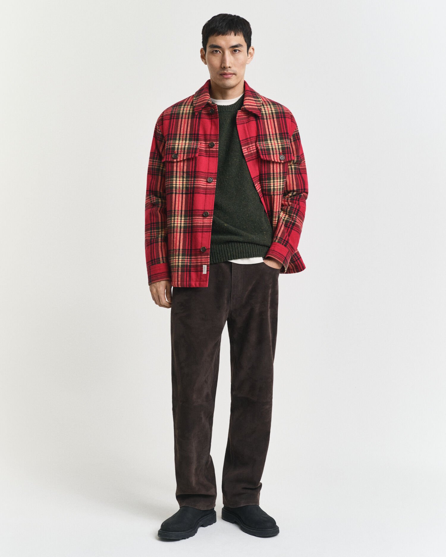 Trui met ronde hals van wolmix met spikkelpatroon