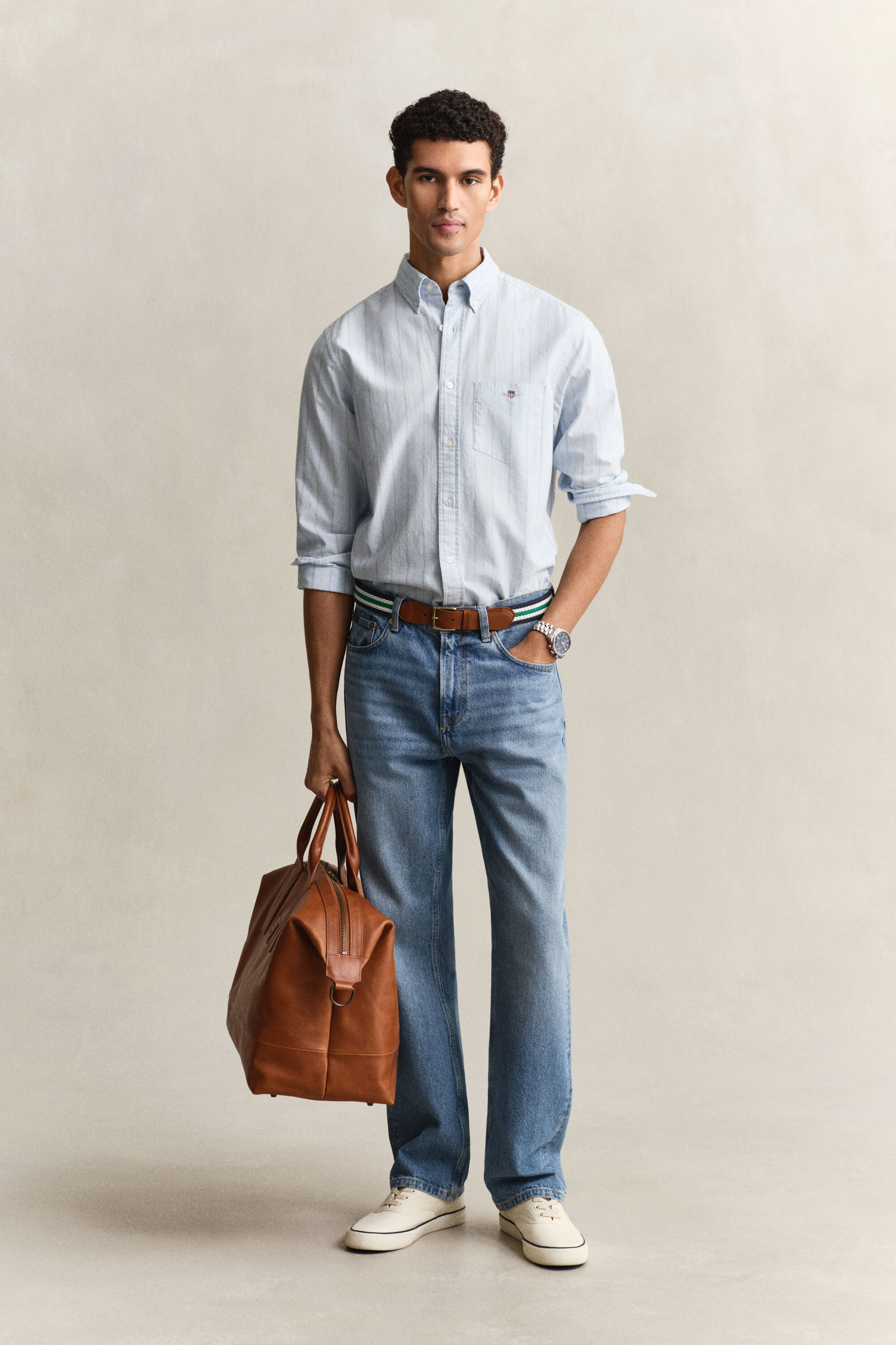 Klassiek Oxford-overoverhemd met strepen