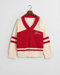 GANT Varsity sweater met V-hals van katoen
