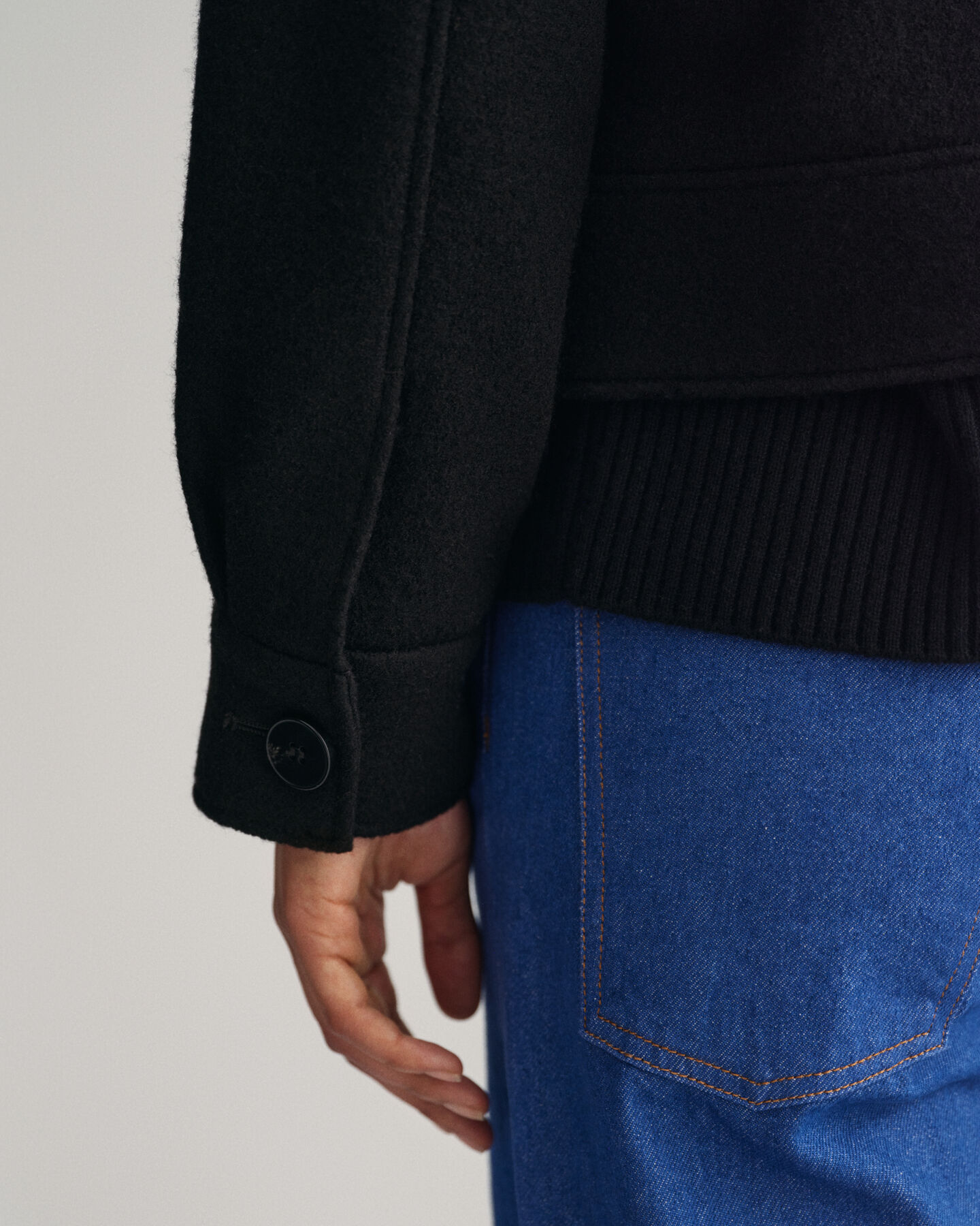 Boucl&eacute; jack met ritssluiting