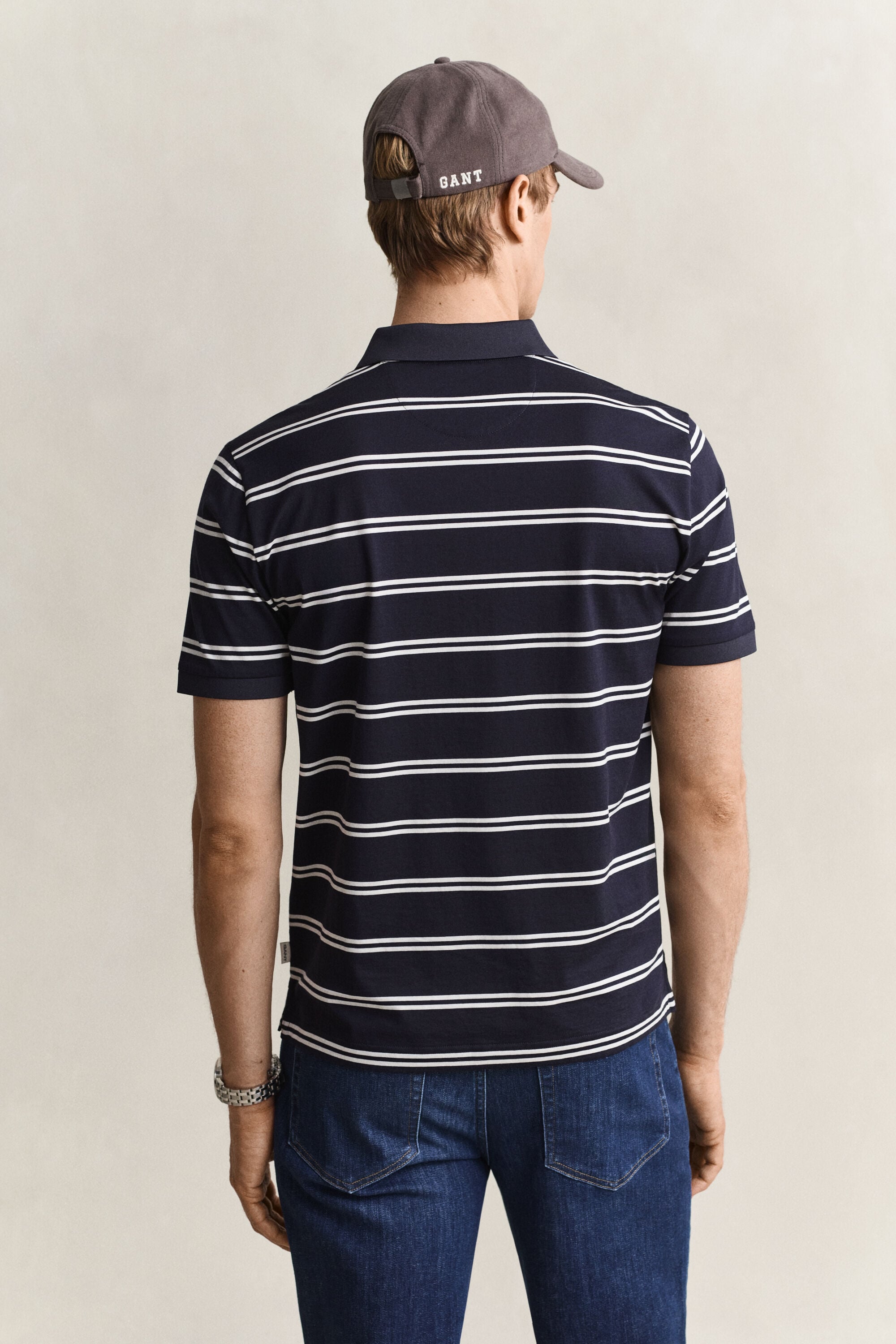 Gestreept poloshirt van Pima-katoen