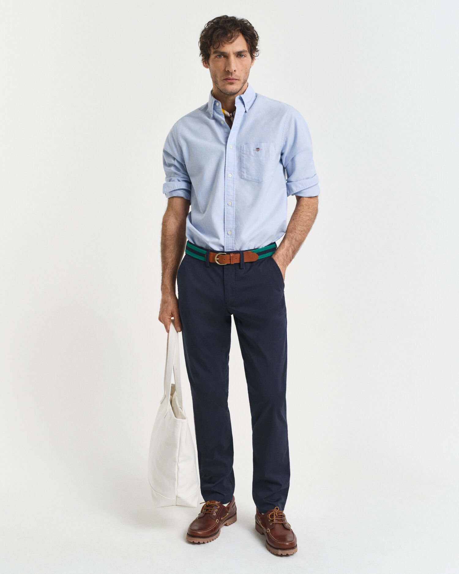 Slim Fit chino van keperstof