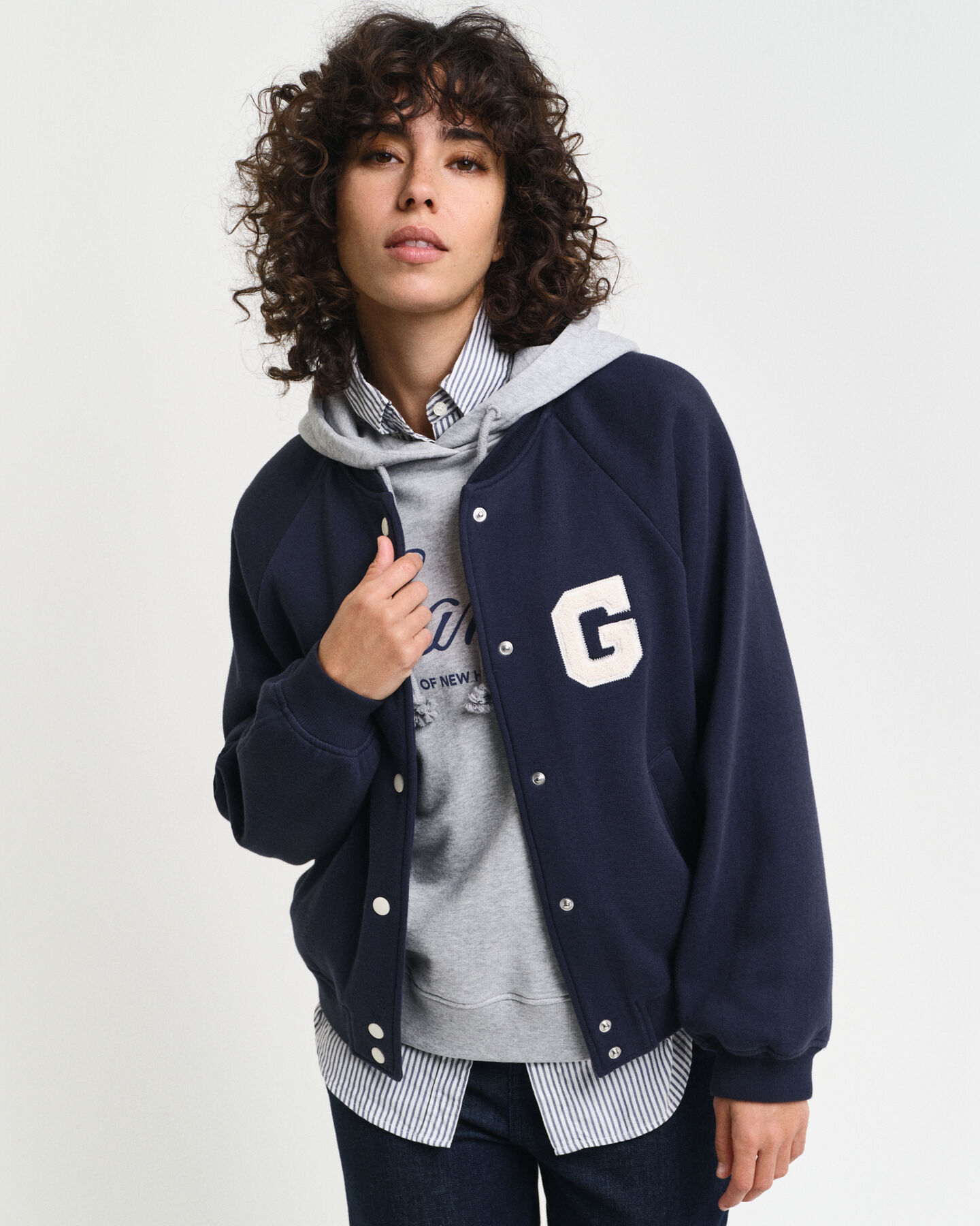 G Badge Varsity Jacket van jersey