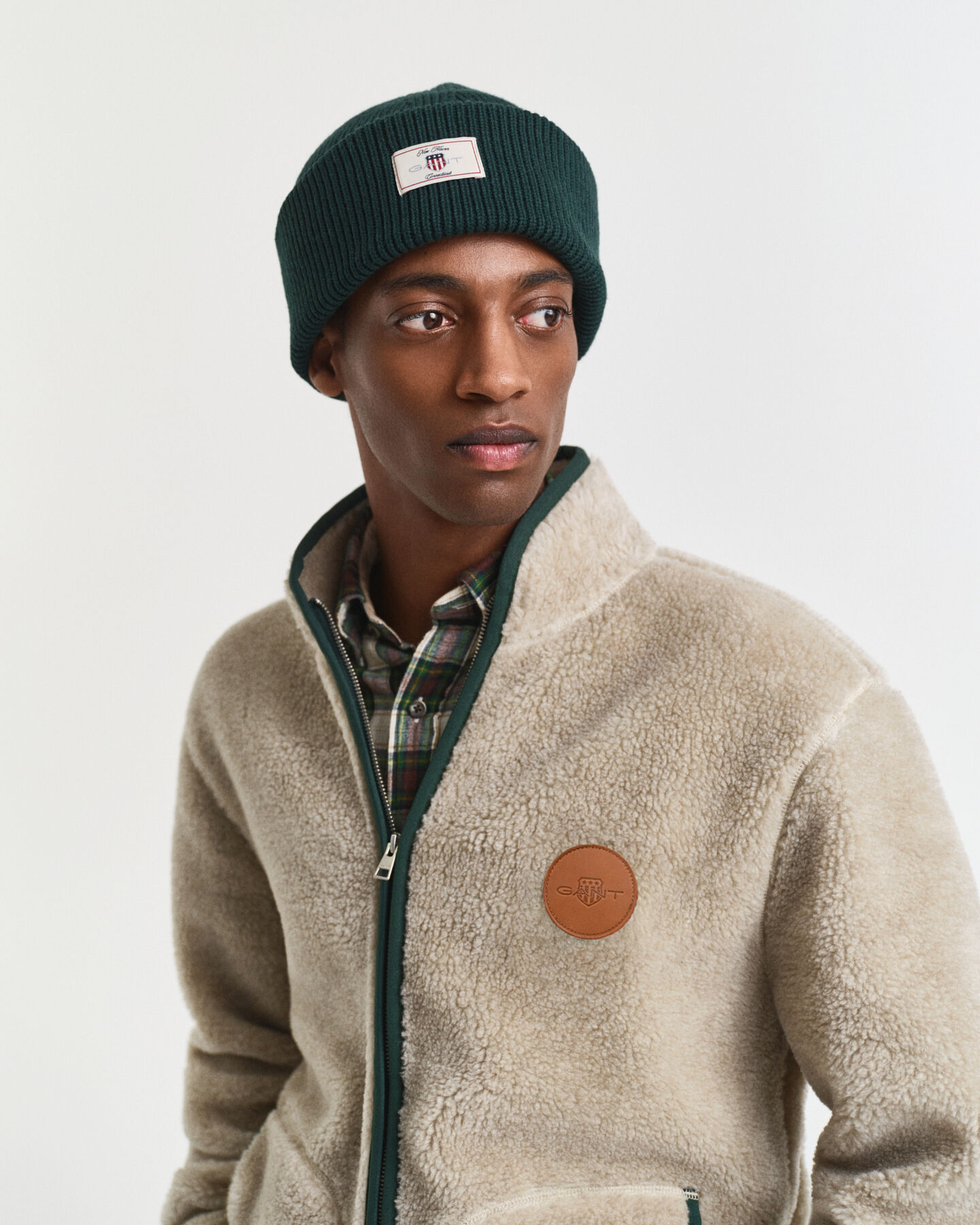 Beanie van geribde katoenmix