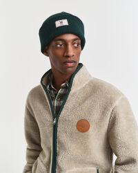 Beanie van geribde katoenmix