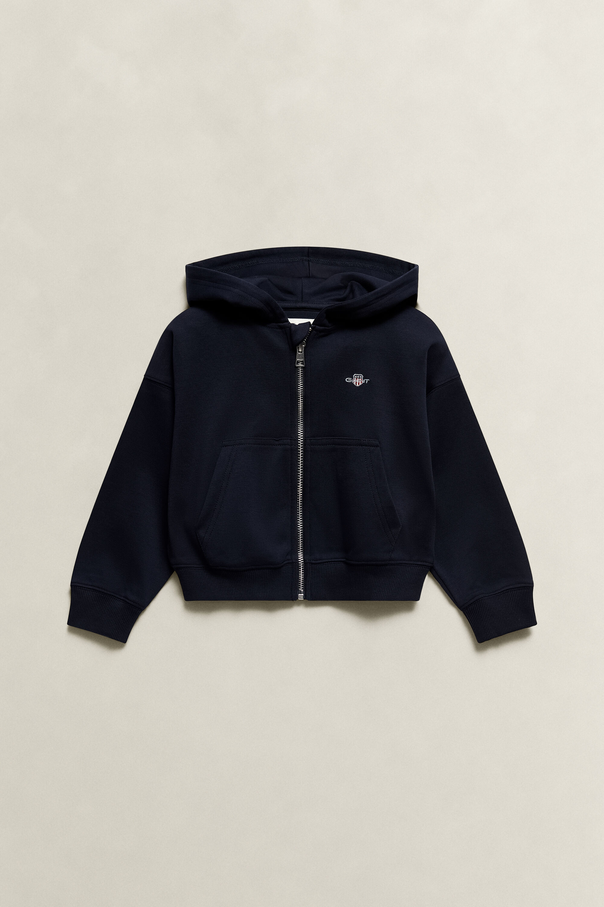 Girls cropped Shield hoodie met ritssluiting