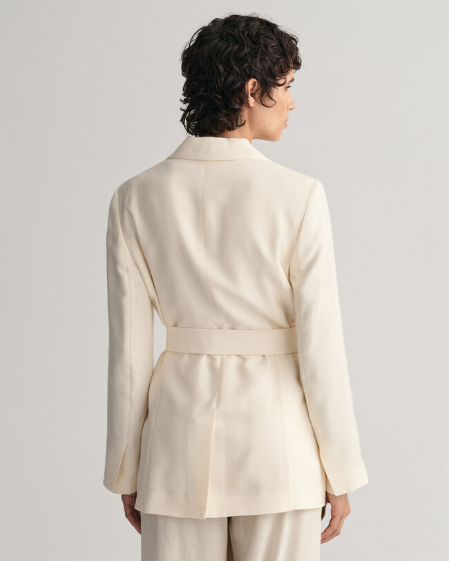 Regular Fit Fluid blazer met ceintuur