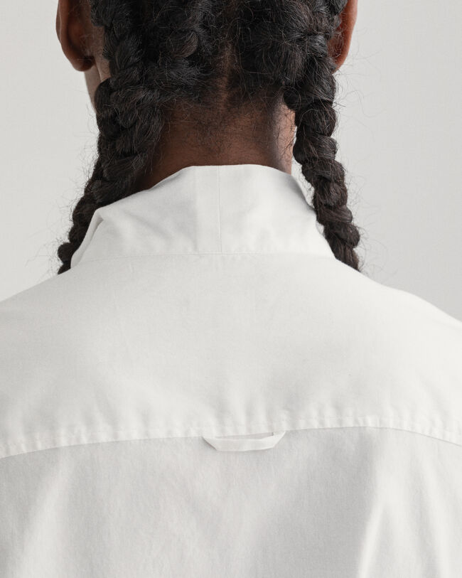 Oxford-overhemd met pofmouwen en strik