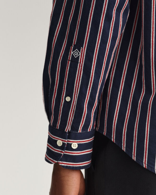 Relaxed Fit overhemd van gestreept dobbyweefsel