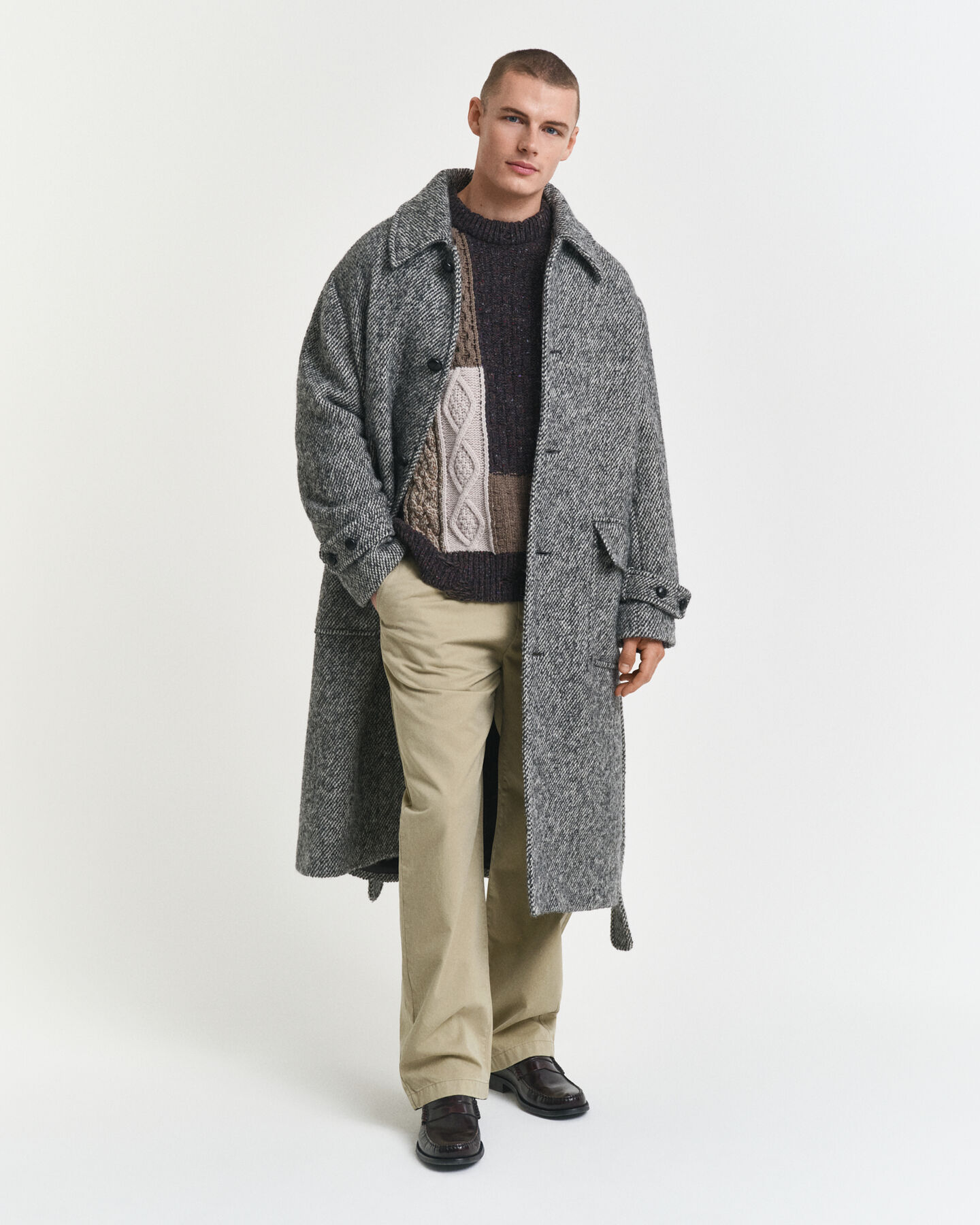 Sweater met ronde hals en patchwork