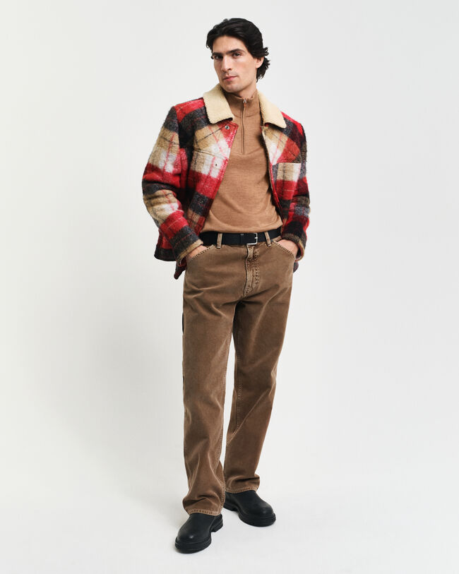 Trui met korte rits van extra fijne merinoswol