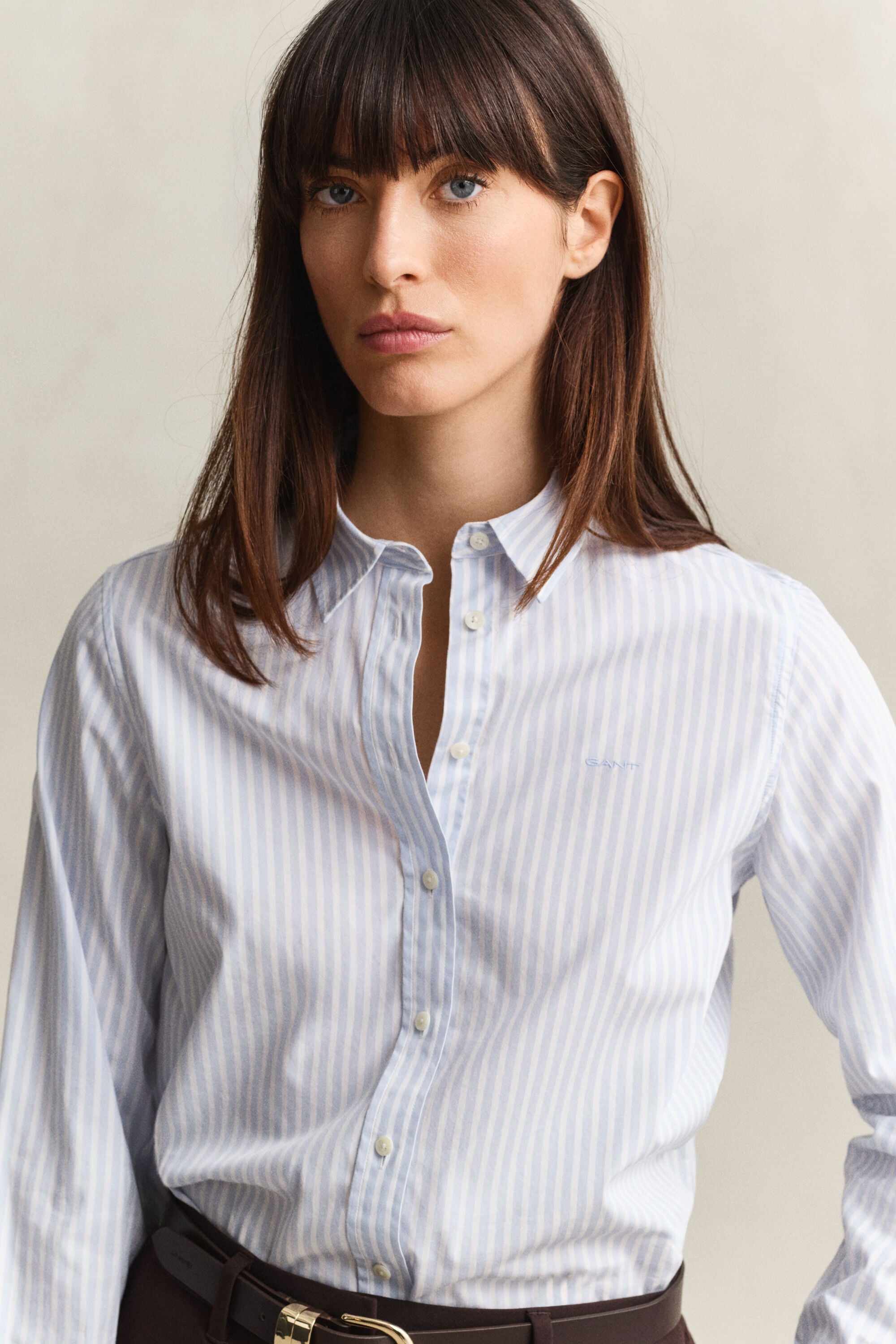 Classic Regular gestreept poplin overhemd