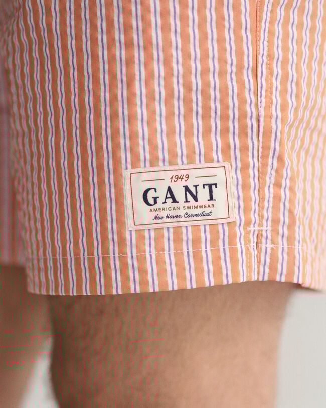 Classic Fit zwemshort van seersucker