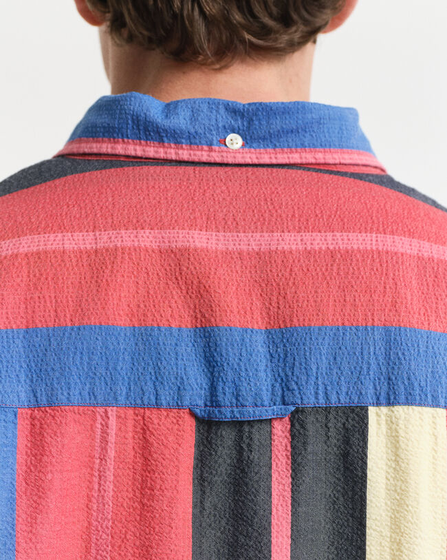 Oversized Fit Seersucker overhemd met streepje