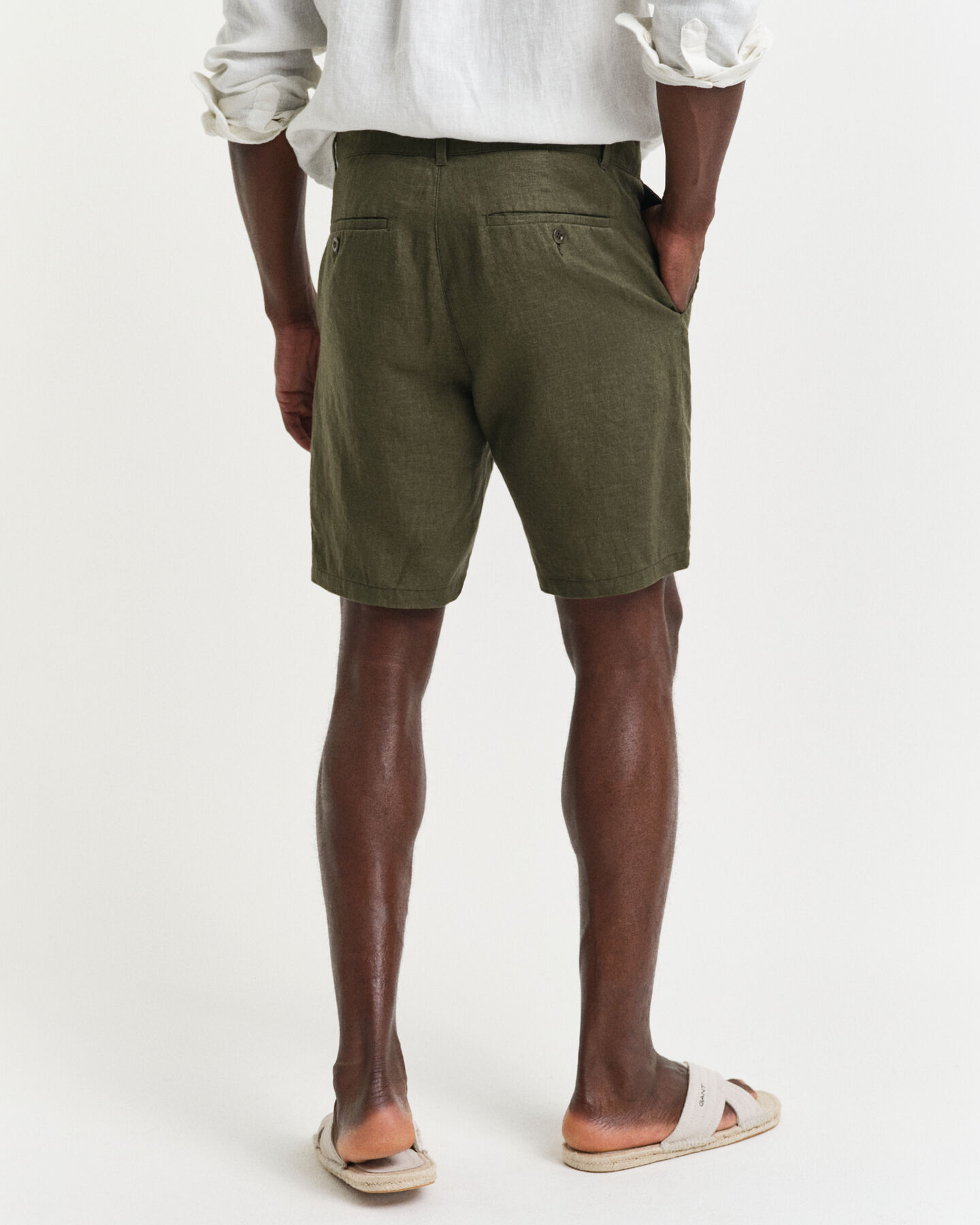 Relaxed Fit linnen short met trekkoordje