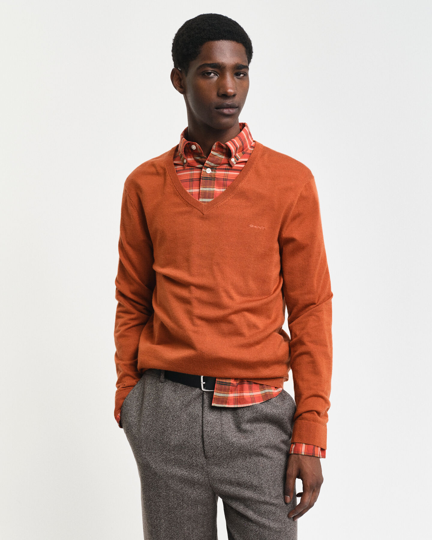 Trui met V-hals van extra zachte merinoswol