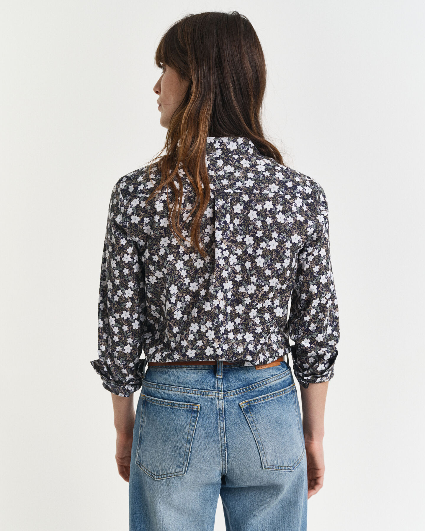 Regular Fit overhemd met bloemenprint van katoenvoile