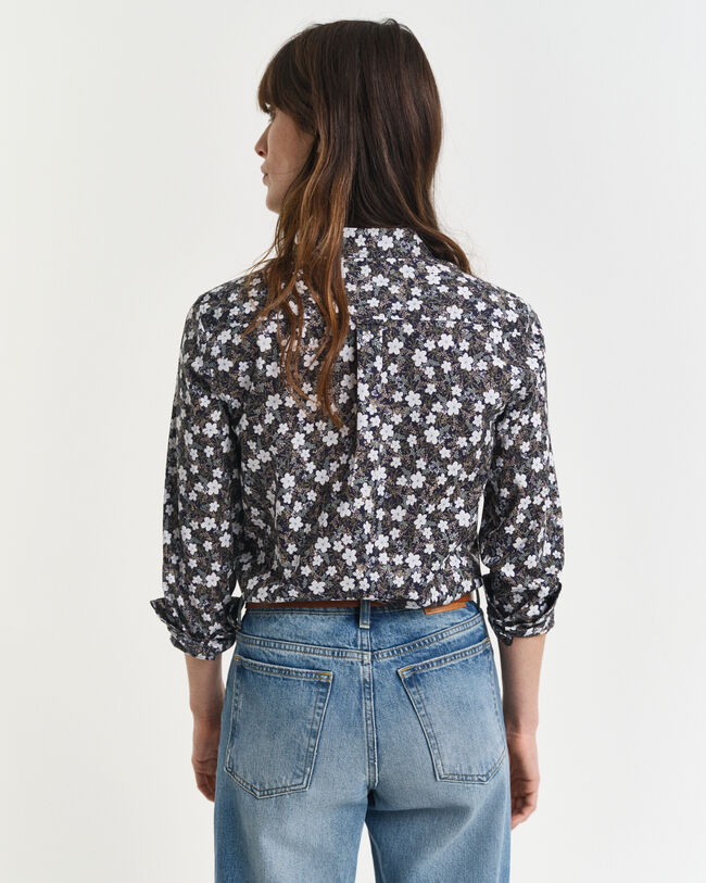 Regular Fit overhemd met bloemenprint van katoenvoile