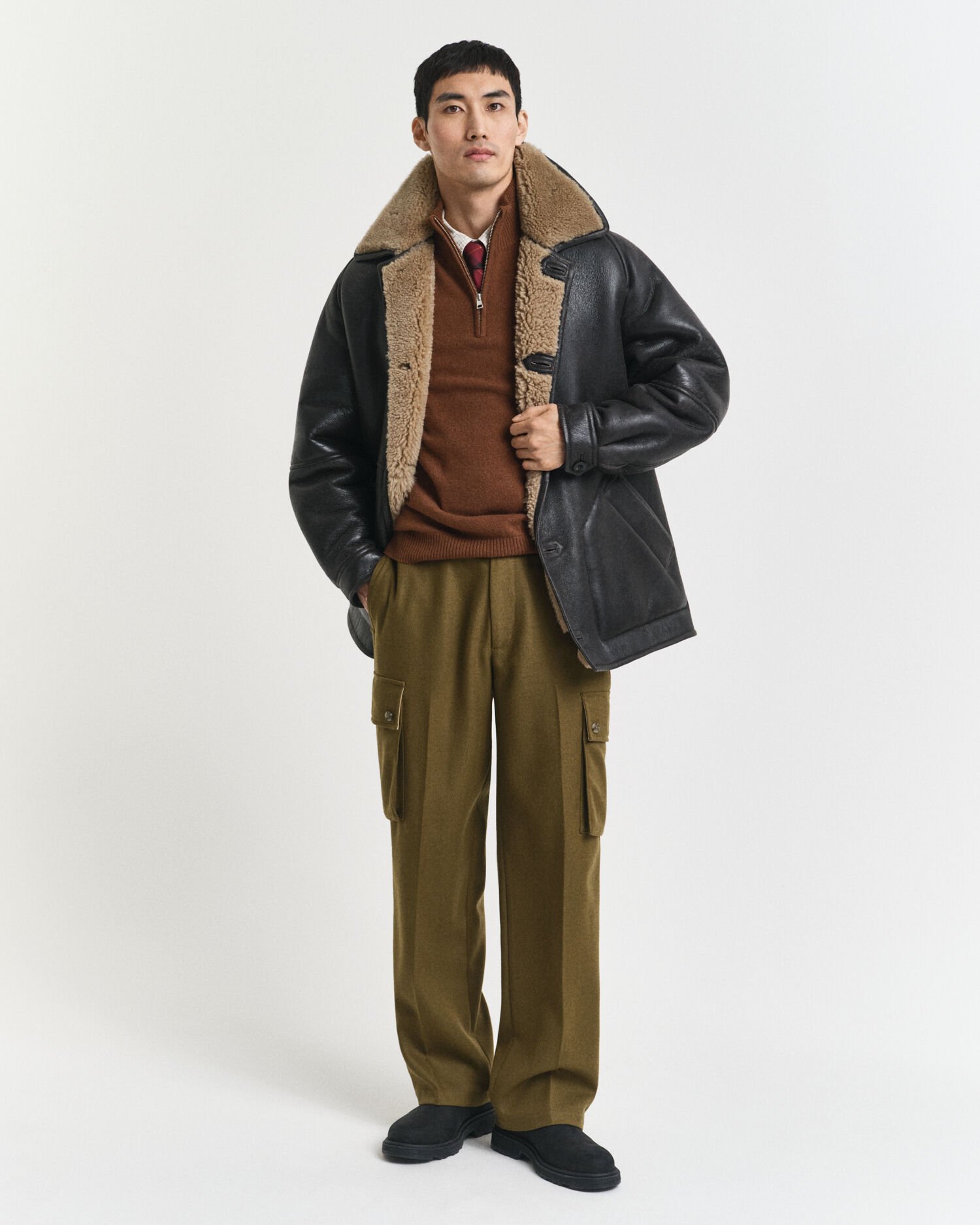 Kasjmier trui met korte rits